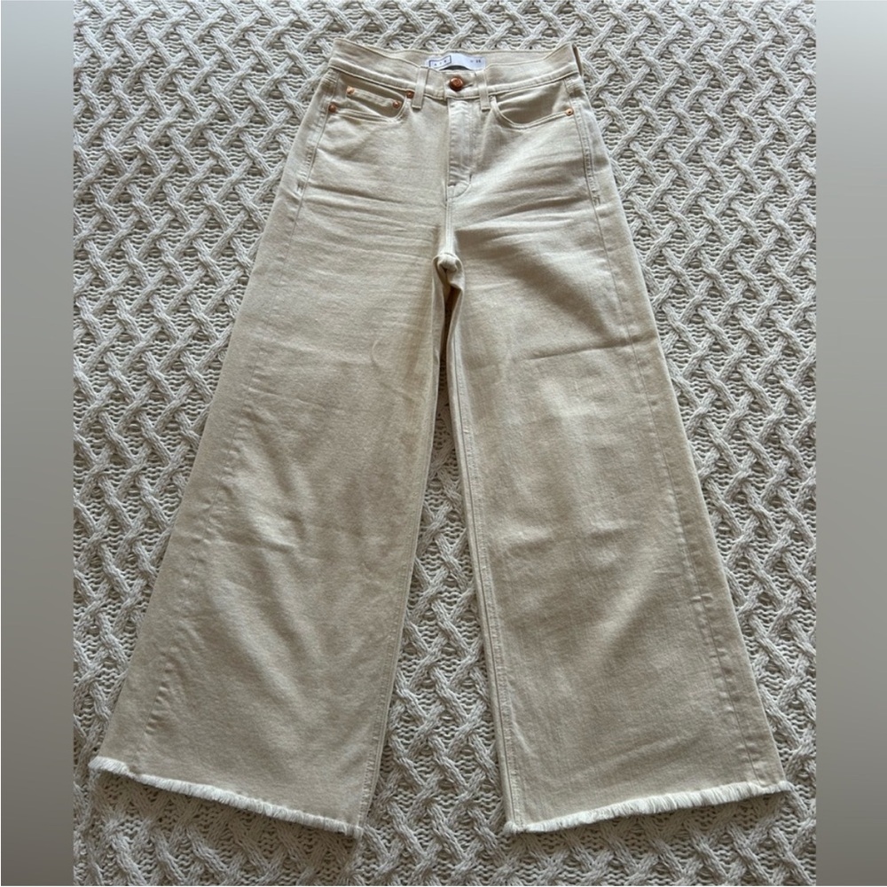 AYR Cream Wide Leg Jeans